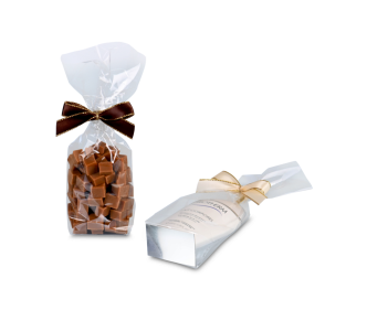 Sachet à fond croisé en OPP avec fond argenté