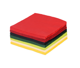 Serviette en ouate de cellulose colorée 33x33 cm, 1/4-pli
