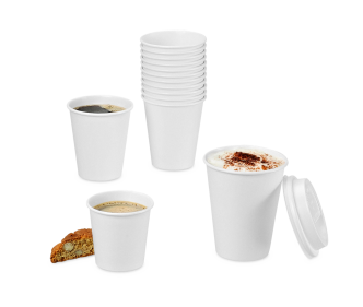 Gobelet pour boissons chaudes, couche PE blanc