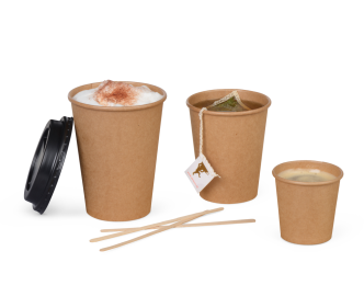 Gobelet pour boissons chaudes, couche PE brun