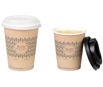 Gobelet pour boissons chaudes revêtu de PLA «Genuss»