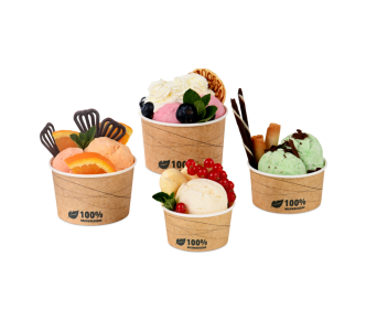 Coupe à glace en carton brun