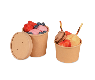 Gobelet à glace et couvercle en carton