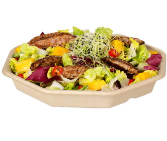 Bol en bagasse octogonal