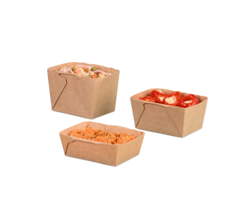 Barquettes traiteur en carton brun rectangulaires