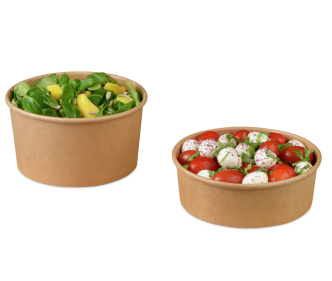 Bol à salade/menu en carton marron rond