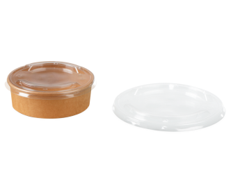 Couvercle en rPET pour bol à salade/menu marron rond