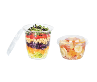 Gobelet traiteur gourmet en rPET ELEGANCE & couvercle