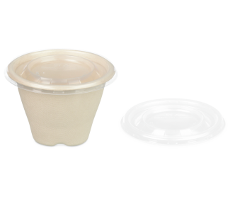 Couvercle en PP pour bol en bagasse conique