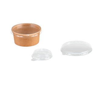 Couvercle en PET pour pot à sauce en carton