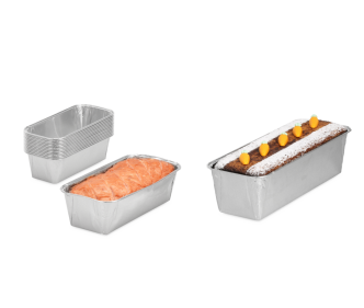 Barquette en aluminium avec revêtement antiadhésif