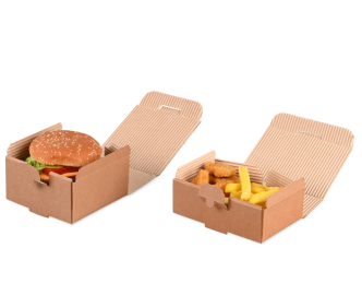 Boîte en carton ondulé à emporter
