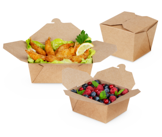 Boîte à emporter carrée marron