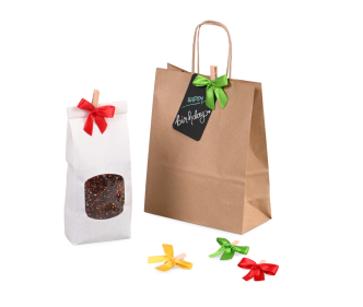 Noeud en satin avec pince en bois