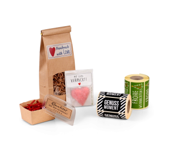 Etiquette rectangle à motif sur le rouleau