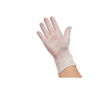 Gants en vinyle transparent