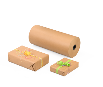 Papier cadeau en rouleau, brun