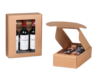 Carton cadeau pour bouteilles avec fenêtre