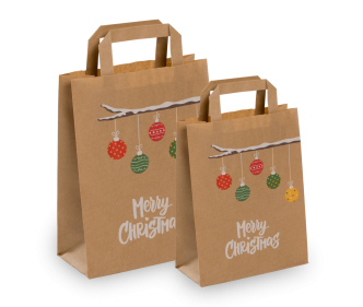 Sac en papier de Noël « Branche avec boules »