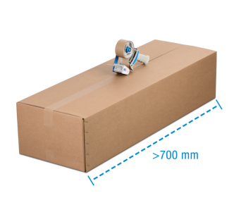 Boîte pliable simple & double cannelure brune, 700 - 1200 mm de longueur