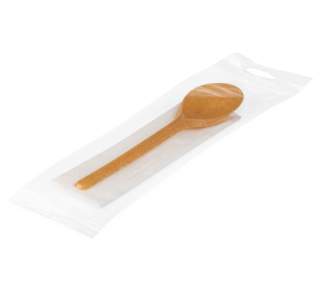 Set à couverts réutilisables en WPC: cuillière, serviette