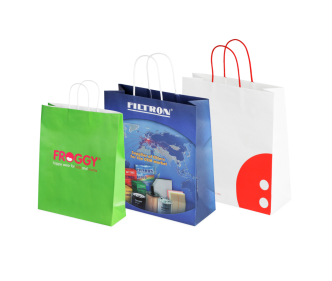 Imprimer sac en papier à poignées torsadées