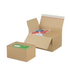 Carton avec fond automatique NIVEAU-BOX S  à hauteur variable et fermeture adhésive