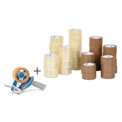 Sets de rubans adhésifs PP Standard 36 rouleaux + dévidoir manuel