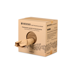 Papier froissé gaufré dans un carton distributeur