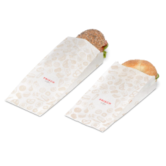 Sachet en papier à soufflets «FRISCH & fein» Take-away
