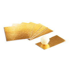 Garniture en carton or/blanc pour sachets à fond plat