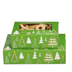 Carton à pâtisseries avec fenêtre en PP NOEL EN FORET