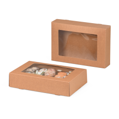 Carton avec fenêtre, brun