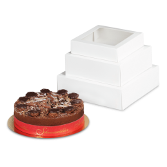 Carton à gâteau avec fenêtre, blanc