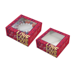 Carton à gâteau avec fenêtre « love »