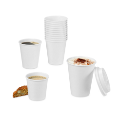 Gobelet pour boissons chaudes, couche PE blanc