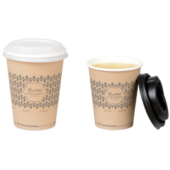Gobelet pour boissons chaudes revêtu de PLA «Genuss»