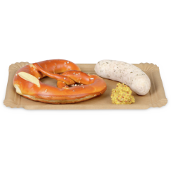 Assiette en carton brun rectangulaire, non couchée