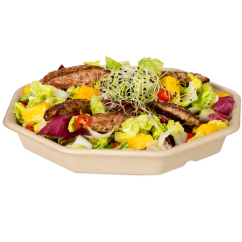 Bol en bagasse octogonal