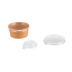 Couvercle en PET pour pot à sauce en carton
