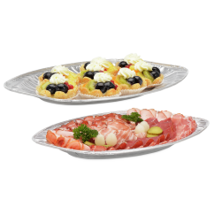 plat de service en aluminium ovale