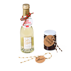 Étiquette cadeau et produits avec cordon de fermeture