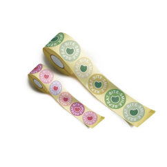 Etiquette adhésive ronde « bite.smile.repeat. »