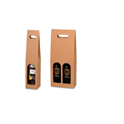 Carton porte-bouteilles brun, simple cannelure
