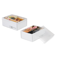 Boîte blanche à couvercle transparent