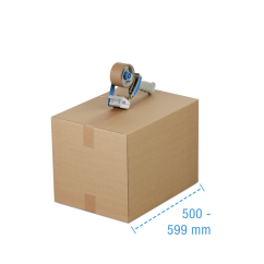 Boîte pliable simple & double cannelure brune, 500 à 599 mm de longueur