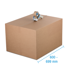 Boîte pliable simple & double cannelure brune, 600 à 699 mm de longueur