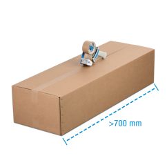 Boîte pliable simple & double cannelure brune, 700 - 1200 mm de longueur