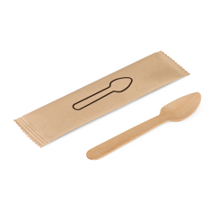Cuillère à café en bois ciré, emballé indiv.