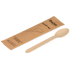 Cuillère en bois ciré, emballé indiv.